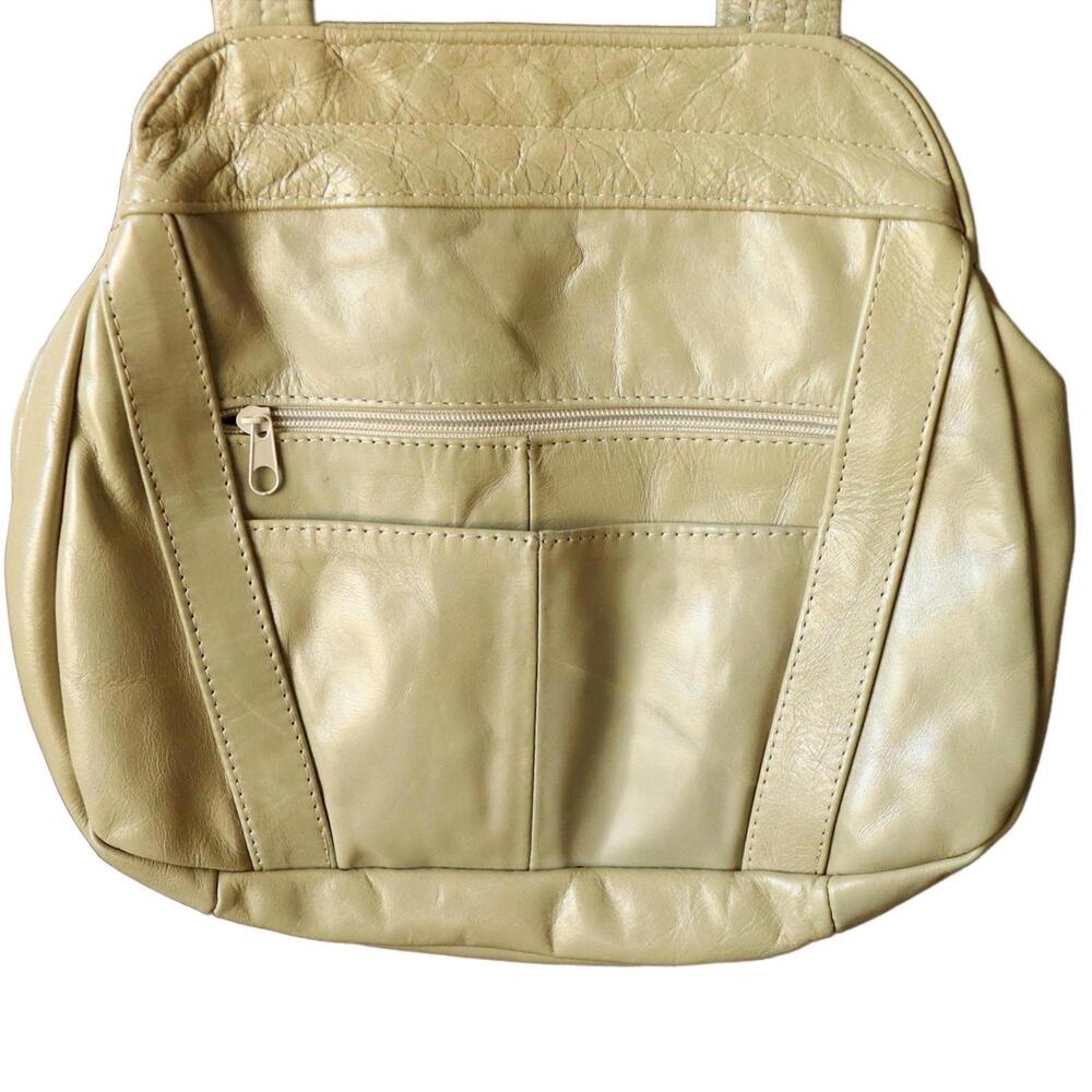 Vtg‎ Brandless Genuine Leather Crossbody Bag Light Sage Green